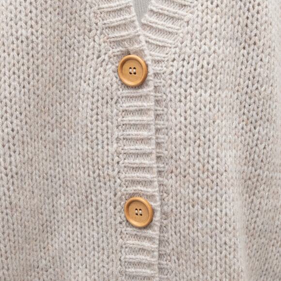 One Grey Day Oatmeal Mohair Blend Button Cardigan Size Large - Picture 6 of 10